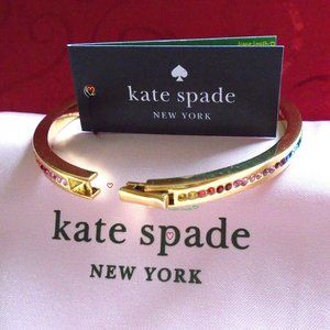 ♠️ Kate Spade ♠️️ " Ring It Up " Multicolor Pave Hinge Bangle